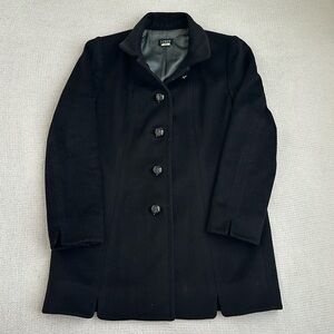 J Crew 100% Wool Black Coat Size 8